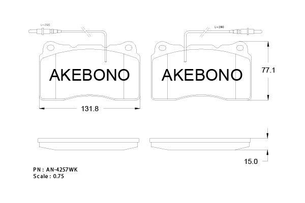 Akebono AN-4257WKE Гальмівні колодки, комплект AN4257WKE: Купити в Україні - Добра ціна на EXIST.UA!