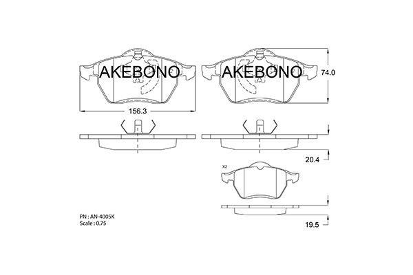 Akebono AN-4005K Гальмівні колодки, комплект AN4005K: Купити в Україні - Добра ціна на EXIST.UA!