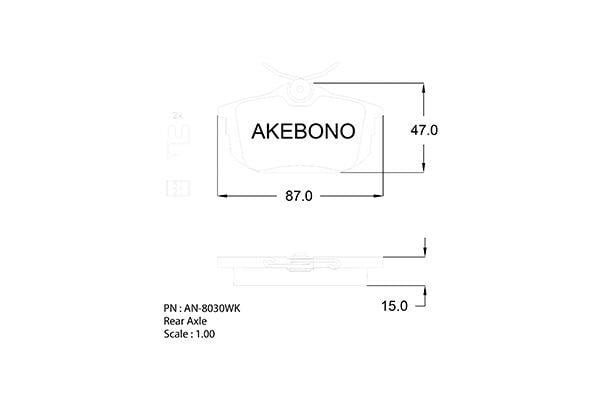 Akebono AN-8030WKE Гальмівні колодки, комплект AN8030WKE: Купити в Україні - Добра ціна на EXIST.UA!