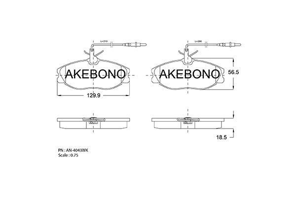 Akebono AN-4043WKE Гальмівні колодки, комплект AN4043WKE: Купити в Україні - Добра ціна на EXIST.UA!