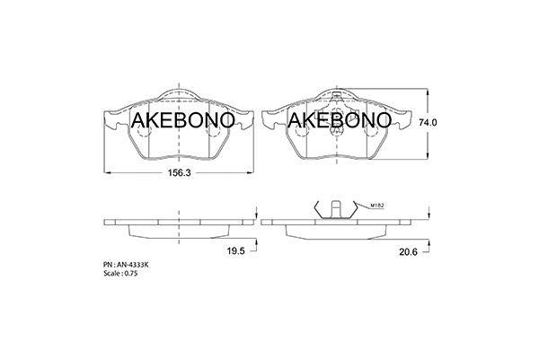 Akebono AN-4333KE Гальмівні колодки, комплект AN4333KE: Купити в Україні - Добра ціна на EXIST.UA!