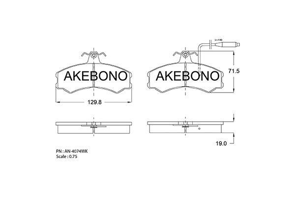 Akebono AN-4074WK Гальмівні колодки, комплект AN4074WK: Купити в Україні - Добра ціна на EXIST.UA!