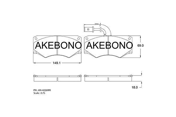 Akebono AN-4226WK Гальмівні колодки, комплект AN4226WK: Купити в Україні - Добра ціна на EXIST.UA!