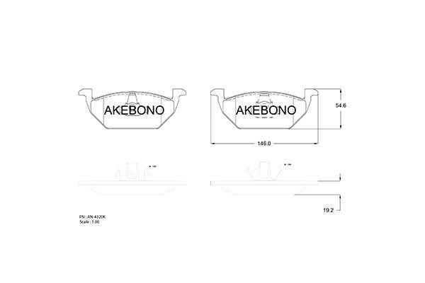 Akebono AN-4320K Гальмівні колодки, комплект AN4320K: Купити в Україні - Добра ціна на EXIST.UA!