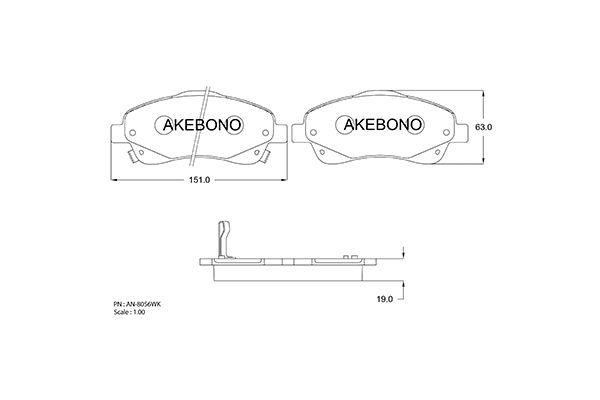 Akebono AN-8056WKE Гальмівні колодки, комплект AN8056WKE: Купити в Україні - Добра ціна на EXIST.UA!