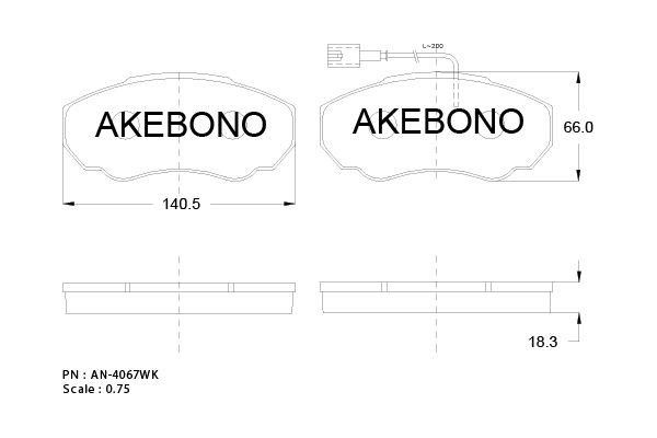 Akebono AN-4067WKE Гальмівні колодки, комплект AN4067WKE: Купити в Україні - Добра ціна на EXIST.UA!