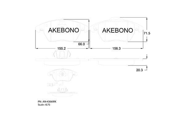 Akebono AN-4306WKE Гальмівні колодки, комплект AN4306WKE: Купити в Україні - Добра ціна на EXIST.UA!