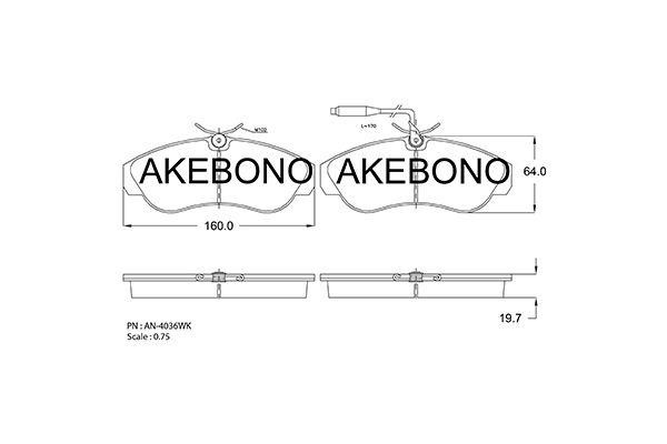 Akebono AN-4063WKE Гальмівні колодки, комплект AN4063WKE: Купити в Україні - Добра ціна на EXIST.UA!