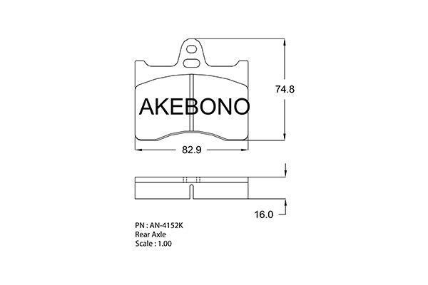 Akebono AN-4152KE Гальмівні колодки, комплект AN4152KE: Купити в Україні - Добра ціна на EXIST.UA!