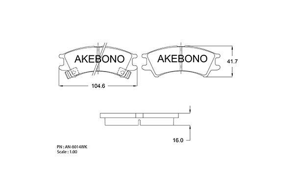 Akebono AN-8014WKE Гальмівні колодки, комплект AN8014WKE: Купити в Україні - Добра ціна на EXIST.UA!