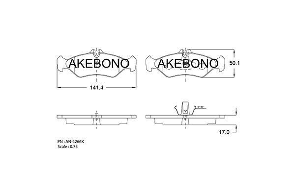 Akebono AN-4266K Гальмівні колодки, комплект AN4266K: Купити в Україні - Добра ціна на EXIST.UA!