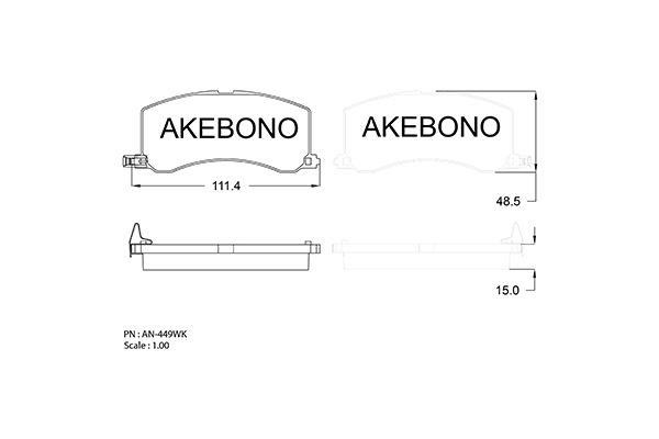 Akebono AN-449WK Гальмівні колодки, комплект AN449WK: Купити в Україні - Добра ціна на EXIST.UA!