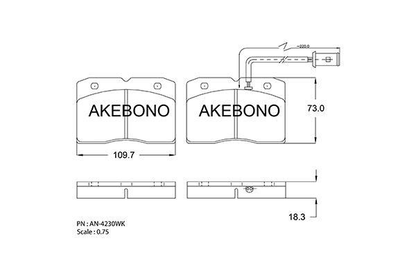 Akebono AN-4230WK Гальмівні колодки, комплект AN4230WK: Купити в Україні - Добра ціна на EXIST.UA!