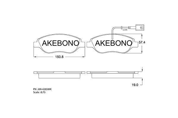 Akebono AN-4285WKE Гальмівні колодки, комплект AN4285WKE: Купити в Україні - Добра ціна на EXIST.UA!