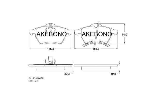 Akebono AN-4006WKE Гальмівні колодки, комплект AN4006WKE: Купити в Україні - Добра ціна на EXIST.UA!