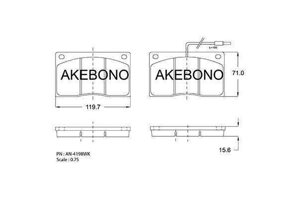 Akebono AN-4198WKE Гальмівні колодки, комплект AN4198WKE: Купити в Україні - Добра ціна на EXIST.UA!