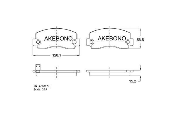 Akebono AN-097KE Гальмівні колодки, комплект AN097KE: Купити в Україні - Добра ціна на EXIST.UA!