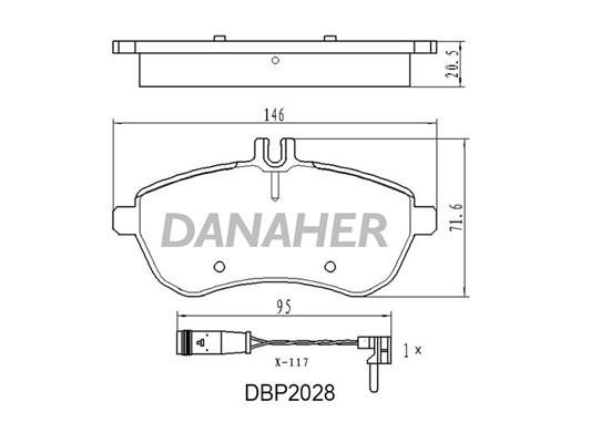 Danaher DBP2028 Гальмівні колодки, комплект DBP2028: Купити в Україні - Добра ціна на EXIST.UA!