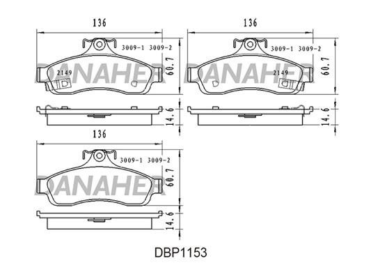 Danaher DBP1153 Гальмівні колодки, комплект DBP1153: Купити в Україні - Добра ціна на EXIST.UA!