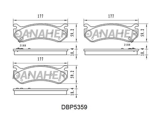 Danaher DBP5359 Гальмівні колодки, комплект DBP5359: Купити в Україні - Добра ціна на EXIST.UA!