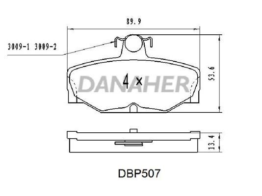 Danaher DBP507 Гальмівні колодки, комплект DBP507: Купити в Україні - Добра ціна на EXIST.UA!