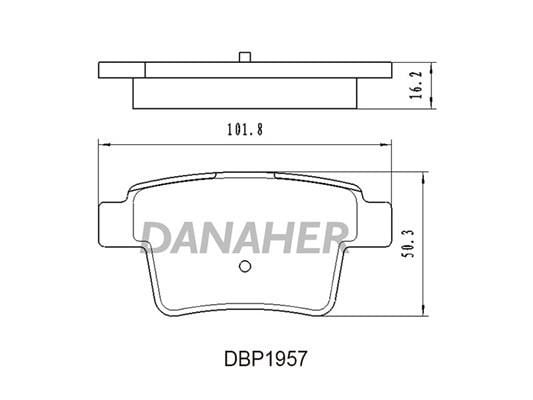 Danaher DBP1957 Гальмівні колодки, комплект DBP1957: Купити в Україні - Добра ціна на EXIST.UA!