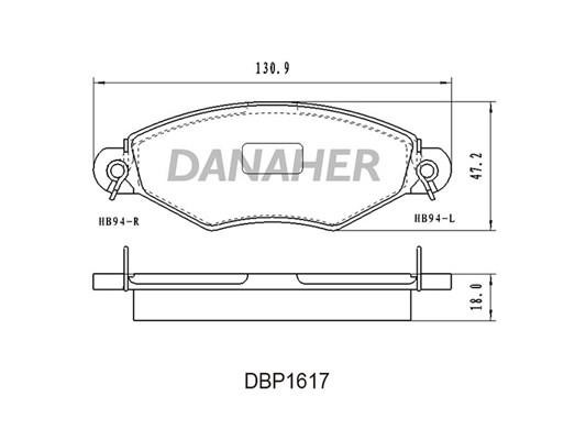 Danaher DBP1617 Гальмівні колодки, комплект DBP1617: Купити в Україні - Добра ціна на EXIST.UA!