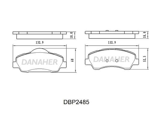 Danaher DBP2485 Гальмівні колодки, комплект DBP2485: Купити в Україні - Добра ціна на EXIST.UA!