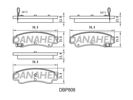 Danaher DBP806 Гальмівні колодки, комплект DBP806: Купити в Україні - Добра ціна на EXIST.UA!