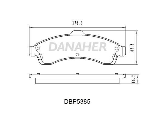Danaher DBP5385 Гальмівні колодки, комплект DBP5385: Приваблива ціна - Купити в Україні на EXIST.UA!