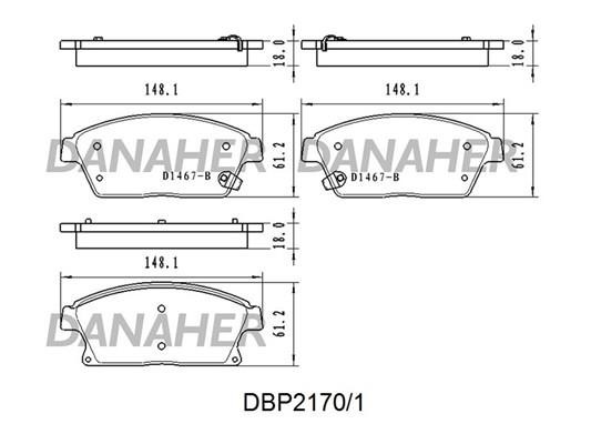 Danaher DBP2170/1 Гальмівні колодки, комплект DBP21701: Купити в Україні - Добра ціна на EXIST.UA!