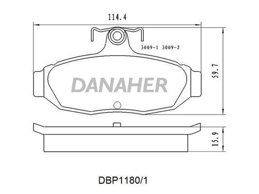 Danaher DBP1180/1 Гальмівні колодки, комплект DBP11801: Купити в Україні - Добра ціна на EXIST.UA!