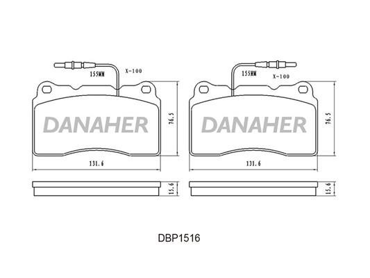 Danaher DBP1516 Гальмівні колодки, комплект DBP1516: Приваблива ціна - Купити в Україні на EXIST.UA!