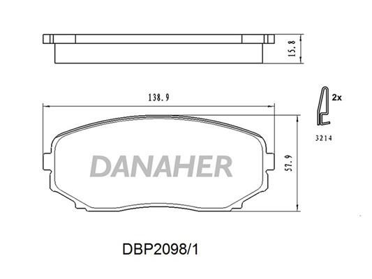 Danaher DBP2098/1 Гальмівні колодки, комплект DBP20981: Купити в Україні - Добра ціна на EXIST.UA!