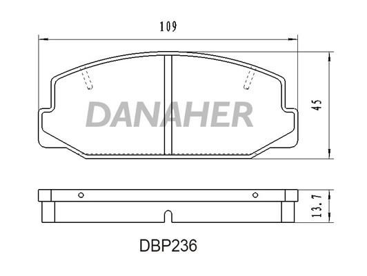 Danaher DBP236 Гальмівні колодки, комплект DBP236: Купити в Україні - Добра ціна на EXIST.UA!