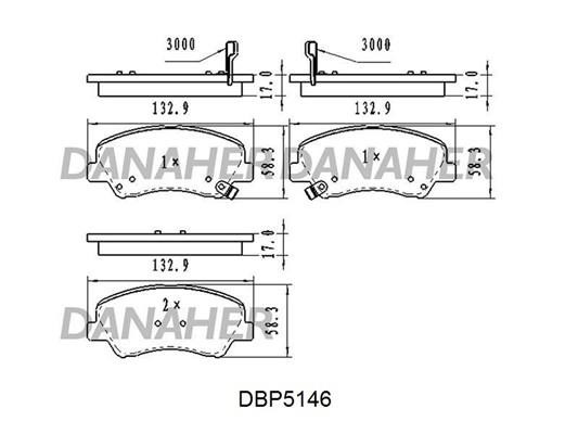 Danaher DBP5146 Гальмівні колодки, комплект DBP5146: Купити в Україні - Добра ціна на EXIST.UA!