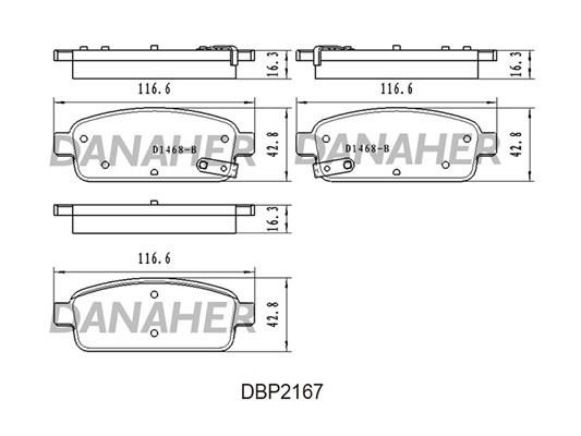 Danaher DBP2167 Гальмівні колодки, комплект DBP2167: Купити в Україні - Добра ціна на EXIST.UA!