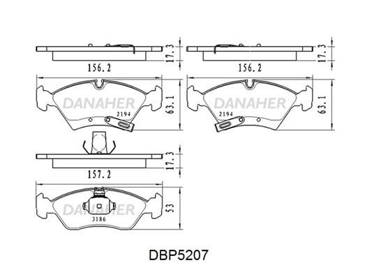 Danaher DBP5207 Гальмівні колодки передні, комплект DBP5207: Купити в Україні - Добра ціна на EXIST.UA!