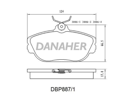 Danaher DBP887/1 Гальмівні колодки, комплект DBP8871: Купити в Україні - Добра ціна на EXIST.UA!