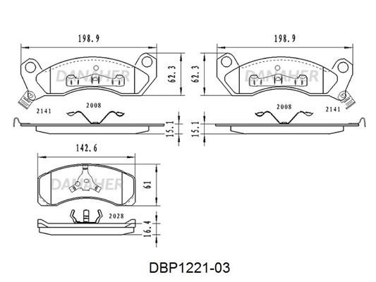 Danaher DBP1221-03 Гальмівні колодки, комплект DBP122103: Купити в Україні - Добра ціна на EXIST.UA!