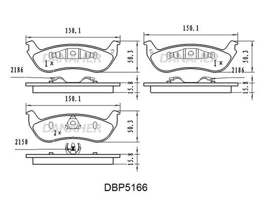 Danaher DBP5166 Гальмівні колодки задні, комплект DBP5166: Купити в Україні - Добра ціна на EXIST.UA!