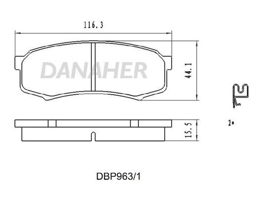 Danaher DBP963/1 Гальмівні колодки, комплект DBP9631: Купити в Україні - Добра ціна на EXIST.UA!