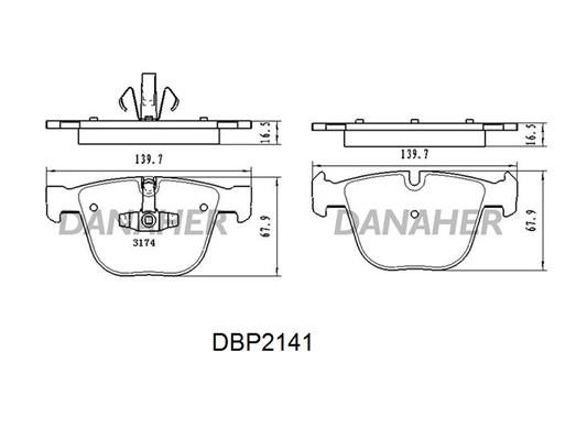 Danaher DBP2141 Гальмівні колодки, комплект DBP2141: Купити в Україні - Добра ціна на EXIST.UA!