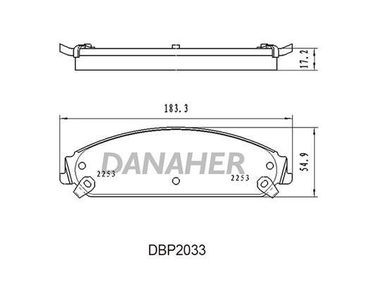 Danaher DBP2033 Гальмівні колодки, комплект DBP2033: Купити в Україні - Добра ціна на EXIST.UA!