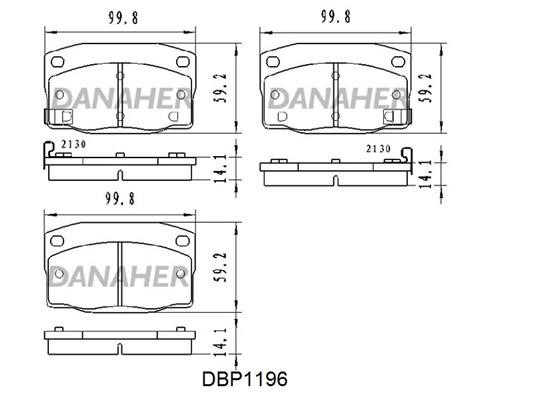 Danaher DBP1196 Гальмівні колодки, комплект DBP1196: Купити в Україні - Добра ціна на EXIST.UA!