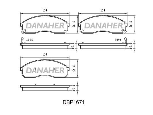 Danaher DBP1671 Гальмівні колодки, комплект DBP1671: Приваблива ціна - Купити в Україні на EXIST.UA!