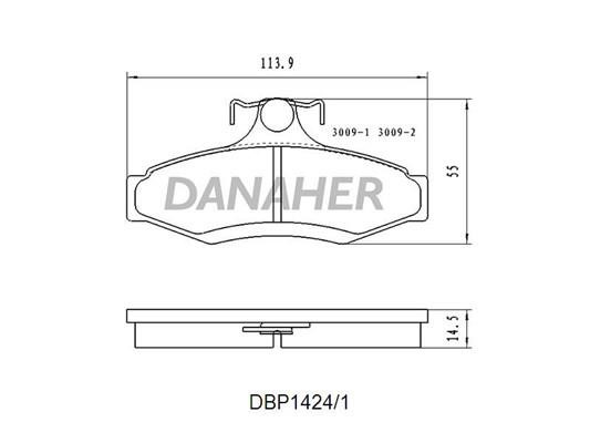 Danaher DBP1424/1 Гальмівні колодки, комплект DBP14241: Купити в Україні - Добра ціна на EXIST.UA!