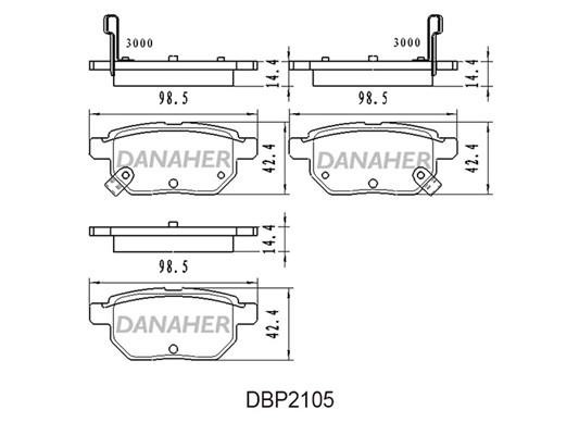 Danaher DBP2105 Гальмівні колодки, комплект DBP2105: Купити в Україні - Добра ціна на EXIST.UA!