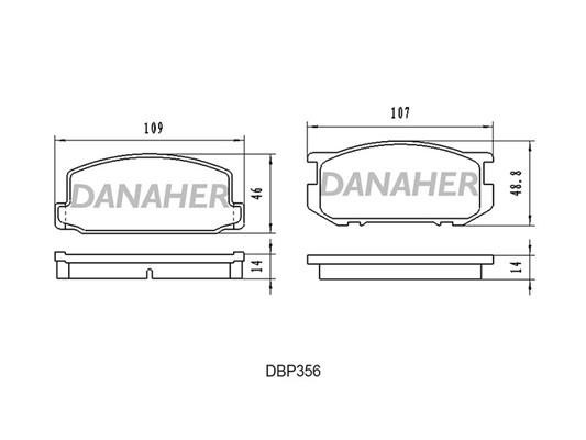 Danaher DBP356 Гальмівні колодки, комплект DBP356: Купити в Україні - Добра ціна на EXIST.UA!