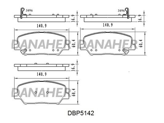 Danaher DBP5142 Гальмівні колодки, комплект DBP5142: Купити в Україні - Добра ціна на EXIST.UA!